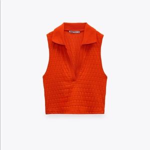 NWT Zara Jacquard Polo Shirt